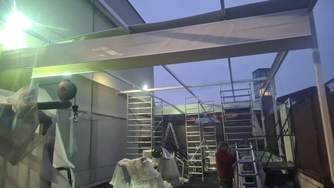 estructura para pergola motorizada